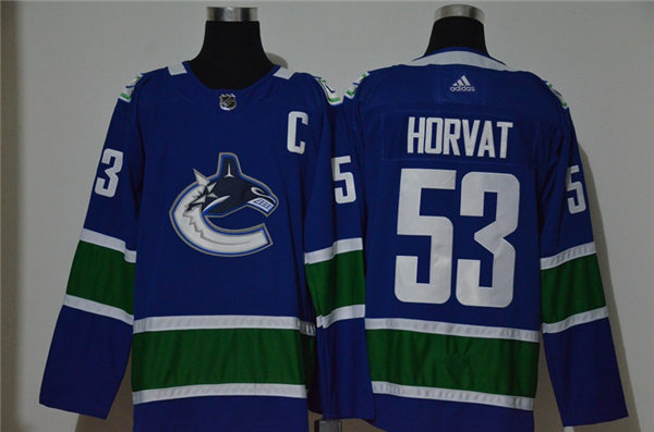 Men's Vancouver Canucks #53 Bo Horvat adidas Home Blue Authentic Player Jersey
